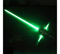 Hengqiyuan Cross Lightsaber Dueling, Adult Children Lightsaber Toy Cosplay Props - Metal Handle USB Charging And Detachable,Green,Black Handle
