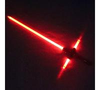 Hengqiyuan Cross Lightsaber Dueling, Adult Children Lightsaber Toy Cosplay Props - Metal Handle USB Charging And Detachable,Red,Silver Handle