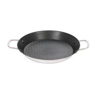 Hengqiyuan Stainless Steel Paella Pan 28Cm Frying Pan Double Handle Cooking Pot Non-Stick Anti-Rust Even Heat Distribution Ergonomic Handles for Kitchen Stovetop Oven Compatible