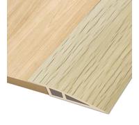 Hengrongshen Floor Transition Strip, Vinyl Door Threshold Strip Self Adhesive Threshold Flooring Transition for Laminate Doorway Edge Threshold Height Difference from 15 to 20mm (White Wood, 2M)
