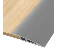 Hengrongshen Floor Transition Strip, Vinyl Door Threshold Strip Self Adhesive Threshold Flooring Transition for Laminate Doorway Edge Threshold Height Difference from 10mm to 15mm (Gray, 2M)