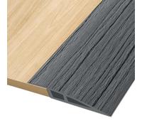 Hengrongshen Floor Transition Strip, Vinyl Door Threshold Strip Self Adhesive Threshold Flooring Transition for Laminate Doorway Edge Threshold Height Difference from 5 to 10mm (Dark Grey Wood, 1M)