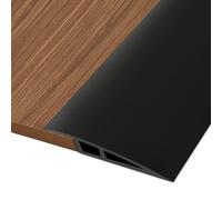 Hengrongshen Floor Transition Strip, Vinyl Door Threshold Strip Self Adhesive Threshold Flooring Transition for Laminate Doorway Edge Threshold Height Difference from 10mm to 15mm (Black, 1M)