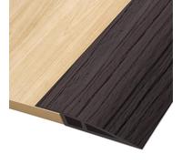 Hengrongshen Floor Transition Strip, Vinyl Door Threshold Strip Self Adhesive Threshold Flooring Transition for Laminate Doorway Edge Threshold Height Difference from 15 to 20mm (Dark Walnut Wood, 2M)