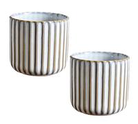 Hengrongshen Pack of 2 Stoneware Mugs, Coffee Mugs without Handle, 180 ml Ceramic Coffee Mug, Ceramic Cup without Handle for Tea, Coffee (Fish Belly White)