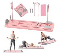 Hengrongshen Pilates Board for Home, 5 En 1 Foldable Mini Pilates Reformer Board with Timer for Core, Waist, Leg, Arm and Back Training, 2025 Upgrade Reformer Pilates Machine (Pink)