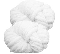 Hengrongshen Thick Wool Thick Yarn 2 Pieces 500 g, Chunky Yarn, Chunky Wool, Arm Knitting Wool for Crochet for Blanket, XXL Giant Wool, Perfect for Weaving Scarves, Hats, Pet Nest - Pure White