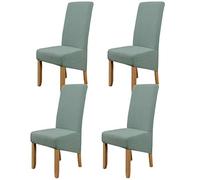 Hengweiuk Chair Covers, Stretch Dining Chair Covers Removable High Back Chair Protective Washable Dining Cover Slipcover for Dining Room Kitchen Wedding Banquet Party Decoration (Blue, 4 PCS/Packet)