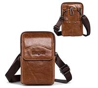 Hengwin Belt Holster for iPhone 16 15 14 13 12 Pro Max 15 14 Plus for Samsung Galaxy S24 S23 S22 Ultra Case with Belt Clip Leather Cell Phone Pouch Crossbody Purse Messenger Bag with Shoulder Strap