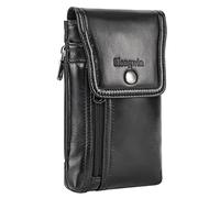 Hengwin Genuine Leather Cell Phone Holster for Belt, Belt Pouch Fits for iPhone 17 Pro 16e 15 Pro 14 Pro 13 Pro 12 Pro Samsung Galaxy S25 S24 S23 S22 Belt Holder Phone Case with Belt Clip (Black)