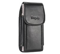 Hengwin Genuine Leather Phone Holster Fits for iPhone 17 Pro Max 16 Plus 15 Plus Samsung Galaxy S25 Ultra S24 Ultra Note 9 8 A15 Belt Holster Cell Phone Holder Waist Pouch Case with Belt Clip (Black)