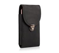 Hengwin Genuine Leather Vertical Cell Phone Holster - Fit for iPhone 16/15/14/13/12 Pro Max, Samsung Galaxy A15/A54/S24 Ultra - Pouch Case with Belt Clip (Grey)