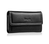 Hengwin Horizontal Leather Phone Holster Fits for Samsung Galaxy S25+ S24+ A54 iPhone 16 Plus 15 Plus 14 Pro Max 13 Pro Max 12 Pro Max Belt Case Cell Phone Holder Carrying Pouch with Belt Loop (Black)