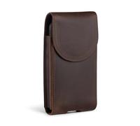 Hengwin Leather Cell Phone Holster Pouch Case with Belt Clip Compatible with iPhone 15 Plus, 14 Plus, 13 Pro Max, 12 Pro Max, Samsung A55, A52, S23 Ultra, Note9 (Coffee)