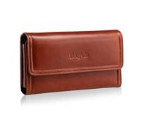 Hengwin Leather Phone Holster Fits for iPhone 16 Plus 15 Pro Max 14 Plus 13 Pro Max 12 Pro Max Samsung Galaxy S24 Ultra S20 FE A15 A25 A54 A53 Belt Case Magnetic Cell Phone Holder Belt Pouch (Brown)
