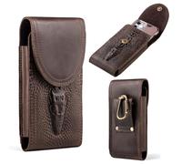 Hengwin Leather Phone Holster for iPhone Pro Max 15 14 13, Samsung Galaxy A15 S23+ S25 Ultra S24 Note8 - Belt Clip Pouch Case Cell Phone Holder (Brownish Red)