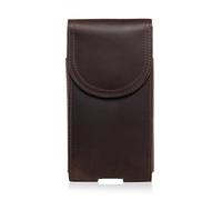 Hengwin Small Belt Clip Pouch, Mobile Phone Holsters for iPhone 17 Pro Max 16 15 14 13 12 Pro Max, Samsung S25 S24 S23 S22 S21 S20 Ultra Phone Case, Genuine Leather Belt Holder (Coffee, Large)