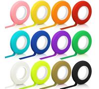 Hengxinc 12 Roll Coloured Masking Tapes, 10MM*20M Coloured Tape, DIY Masking Tape Processing Colorful Adhesive Tape For Craft Art Lesson Painters Children Wall Paintings (12)