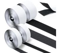 Hengxinc 12M Hook and Loop Tape,2 Sizes Tape Self Adhesive for Fabric, Sticky Back Strips, Double Sided Tape and Heavy Duty Sticky Pads, Self Adhesive Sticky Back（ 2pcs 5 CM*3 M and 2pcs 2 CM*3 M）