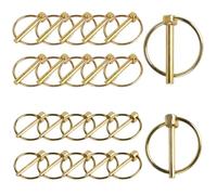 Hengxinc 20 PCS Lynch Pin，Heavy Duty Linch Pins with Ring | M4.5 M6 Locking Pin, Carbon Steel Galvanized Assortment Kit for Farm Tractors Trailers Trucks Mowers Agricultural Vehicles