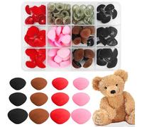 Hengxinc 60 Pcs Safety Noses for Crochet Toys, Teddy Bear Noses for Soft Toy Making, Safety Noses for Amigurumi, 15-20mm, 4 Color, Safety Noses for Crocheting for Plush Dolls Crocheting Crafts
