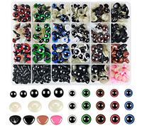 Hengxinc 640PCS Safety Eyes for Crochet Toys Multicolour Crochet Eyes 6-14mm Teddy Bear Eyes Plastic Eyes for Crochet Toys with Washers for Crocheted Animals Doll Puppet Plush Toy