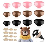 Hengxinc 78 Pcs Safety Noses for Crochet Toys, Teddy Bear Noses for Soft Toy Making with Washers Safety Noses for Amigurumi 9-15mm 4 Size Safety Noses for Crocheting for Plush Dolls Crocheting Crafts
