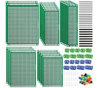Hengxinchen 110 PCS PCB Board Kits, 20 Double Sided Prototype Circuit Board, 22 Headers,18 Screw Terminal, 30 Jumper Cap, 20 Nylon Column, Veroboard, Perfboard for Electronic Project, DIY Soldering