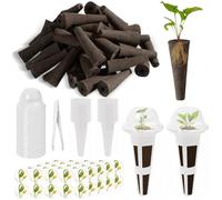 Hengxinchen 146 PCS Hydroponics Growing System Kit, Seed Pods Kit with 55 Grow Sponges, 20 Grow Baskets, 20 Domes, 50 Pod Labels, 1 Tweezer, Ideal for Home Gardeners, Planting Enthusiasts