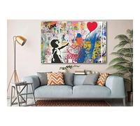 HengYun ART There Is Always Hope Colorful Reproduction Banksy Classic Street Wall Design Paintings Canvas Prints for Bedroom Decor 60x90cm Innerframe