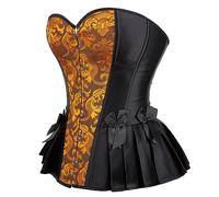 Hengzhifeng Gothic Brocade Women Boned Corset Bustier Top 7XL Ginger