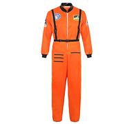 Hengzhifeng Men's Astronaut Costume Adult Spaceman Dress Up Party Coverall Space Cosplay Jumpsuit (XX-Large, orange)
