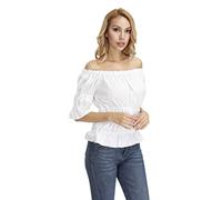 Hengzhifeng Renaissance Blouse Women Off Shoulder Shirt L White