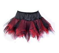 Hengzhifeng Women's Gothic Mini Tutu Tulle Party Skirts S Red Black