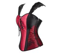 Hengzhifeng Womens Medieval Night Out Corset Bustier Top (UK 2-4,Wine Red)