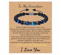 HenHao Natural Stone Bracelet - Beads Bracelet for Boys Men, Graduation Birthday Gifts for Son, Grandson, Dad, Boyfriend