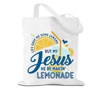 Henhesaha Canvas Tote Bag Reusable Grocery Shopping Shoulder Bag for Travel, Vacation, Work Beach, Funny Gifts for Women Lemon Lovers Friend Sister Girls Daughter Nurse Graduation Birthday Christmas