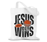 Henhesaha Tote Bag，Canvas Tote, Reusable Grocery Shopping Bag Aesthetic Shoulder Bag for Work, Beach, Camping 03, Jesuswins, 13.5 x 16inches