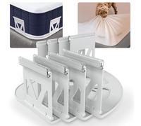 Henhut No-Slip Sheet Holders with ABS Lock: One Time Install Bed Sheet Holders for Corners - 90° Foldable Heavy Duty Sheet Grippers Keep Sheets Firm & Tight - 4Pcs Fits Most Sheet Sizes