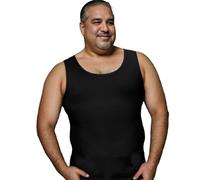 Henicepte Men Gynecomastia Compression Shirt, Body Shaper Slimming Tank Top, Tummy Control Undershirt for Mens Shapewear, Black, XXXXX-Large