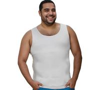Henicepte Men Gynecomastia Compression Shirt, Body Shaper Slimming Tank Top, Tummy Control Undershirt for Mens Shapewear, White, 3XL