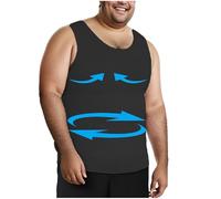 Henicepte Men Slimming Tummy Control Chest Compression Hide Gynecomastia Undershirt Shapewear, Black, XXXL