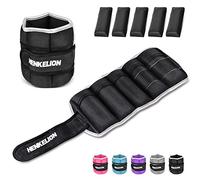 Henkelion 1 Pair 6 Lbs Adjustable Ankle Weights For Women Men Kids, Strength Training Wrist Weights Ankle Weights Set For Gym, Fitness Workout, Running, Lifting Exercise Leg Weights - each 3 Lbs Black