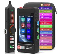 Henkion Multifunction RJ45 Network Cable Tester, 4" IPS Touch Screen UTP Ethernet Cable Tracer, Rechargeable RJ45 TDR Cable Length Tester with Network Tools, VFL, OPM, POE++ Detect, NCV, FTP, LT-600S