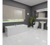 Henley Basin and 1700mm Straight Double Ended Bathroom Suite including taps and wastes | White | 550mm
