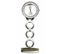 NEW Henley Nurses Fob Watch set Diamante Crystals Chrome Beauticians Hairdresser