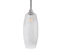Henley Curve Fluted Glass Pendant Light - Nickel - Se Home
