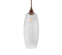 Henley Curve Fluted Glass Pendant Light - Old English Brass - Se Home