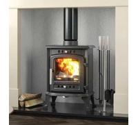 Henley Dunloe 5kw Wood Burning Multifuel Stove, DEFRA Approved, Cast Iron Freestanding, Traditional Design, with Glass Door Top or Rear Flue Connection