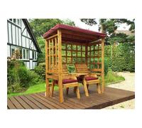 Henley Garden Arbour by Charles Taylor - 2 Seats Burgundy Cushions